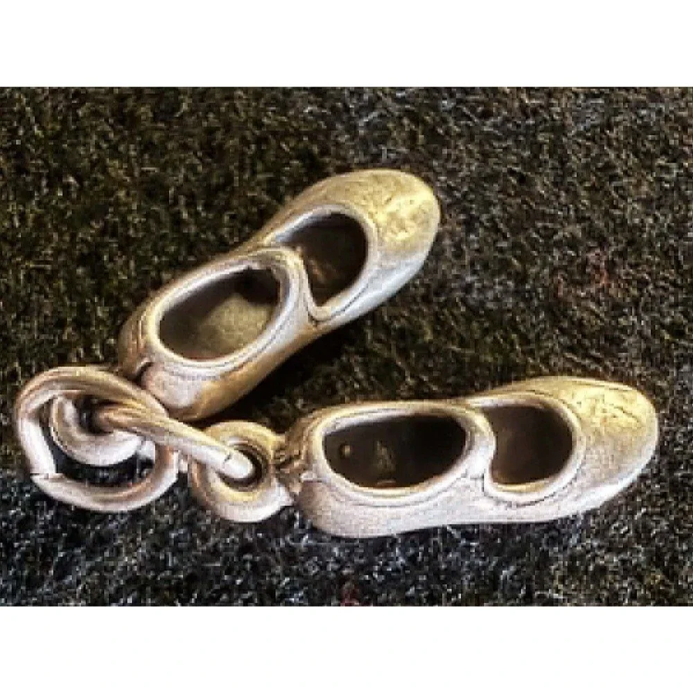 Vintage Sterling Silver Tap Shoes Dance Charm Pendant 3/4